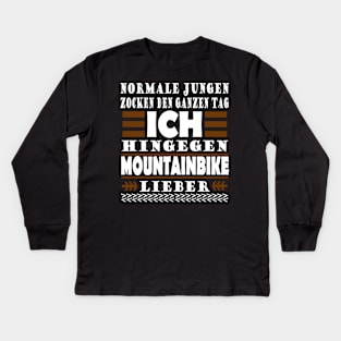 Mountainbike Downhill Männer Berge Trail Spruch Kids Long Sleeve T-Shirt